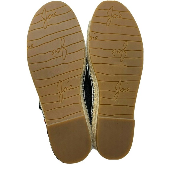 Joie Hemlock Leather Black Espadrille Sneaker Crocodile Print Sz 6 - Picture 4 of 6